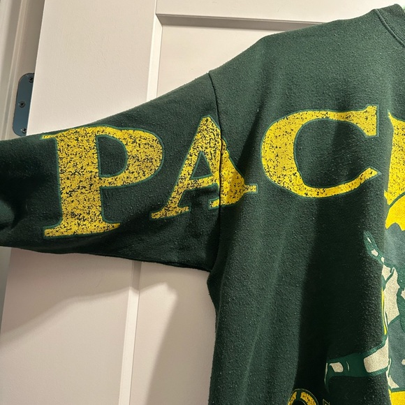 Vintage RARE Green Bay Packers Spellout Crewneck Sweatshirt - Picture 2 of 4